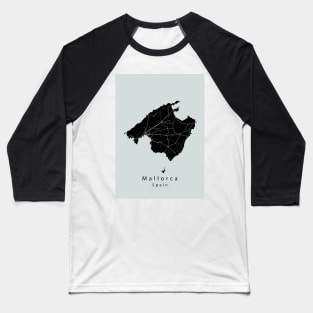 Mallorca Spain Island Map dark Baseball T-Shirt